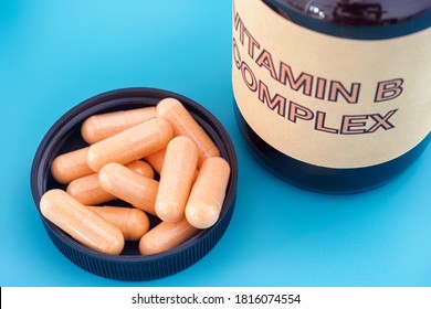 Vitamin B Complex. Close Up.