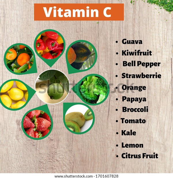 Vitamin C Foodtop Vitamin C Foods Stock Photo Edit Now 1701607828