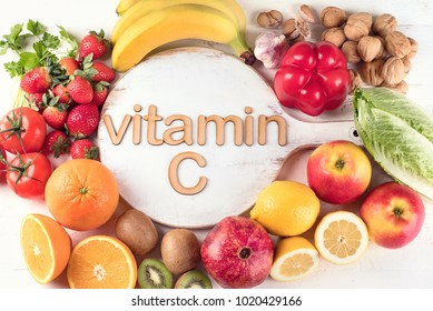 Vitamin C Rich Foods Top View Stock Photo 1020429166 | Shutterstock