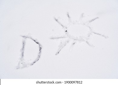 Vitamin D Inscription And The Sun In The Snow