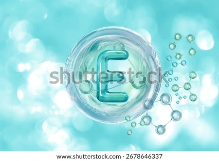 vitamin E concept, bubble and molecule
