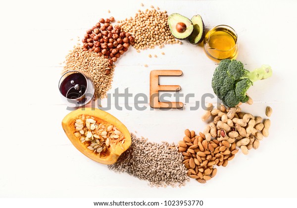 Alimentos Ricos En Vitamina E Vista Superior Concepto De Alimentos Sanos 6941