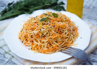 Vitamin Salad With Celery Root, Carrots And Apples