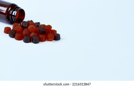 Vitamins For Children, Marmalade On A White Background.