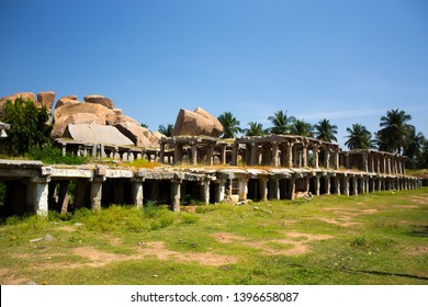 Vittala Bazar. Hampi, Karnataka, India. Ruins Of The Vijayanagara Empire.