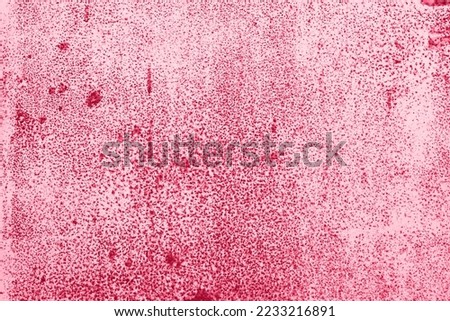 Viva Magenta wall with dirty scratches and metal stains. Metal rust monochrome background.
