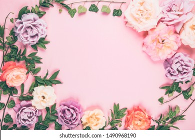 Floral Decoration Wedding Background Roses Hydrangea Stock Illustration ...