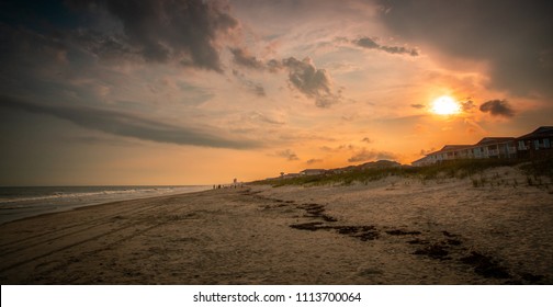A Vivid Sunset At Ocean Isle Beach, NC.