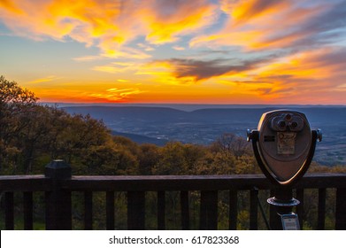 Vivid Sunset Over The Shenandoah Valley.