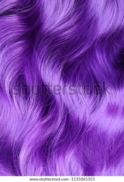 Vivid Violet Wavy Hair Close Hair Stock Photo Edit Now 1135065353