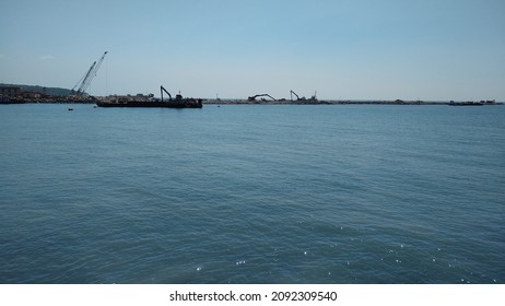 Vizhinjam Sea Port And Harbor, Thiruvananthapuram District, Kerala, Seascape View