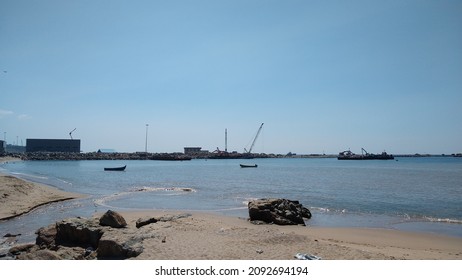 Vizhinjam Sea Port And Harbor, Thiruvananthapuram District, Kerala, Seascape View