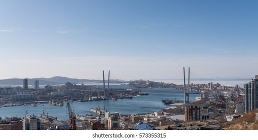 Vladivostok Cityscape Daylight View. Winter