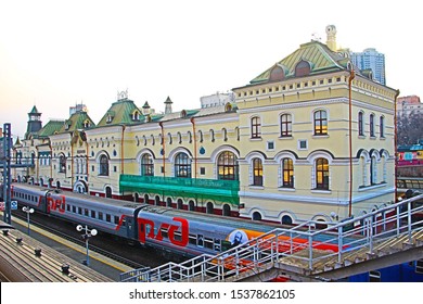 Vladivostok/Russia-2019 Apr. 2: Vladivostok Railway Station And Siberian Train. 