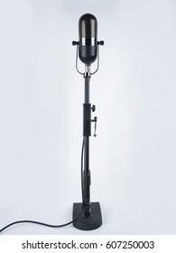 Vocal Mic On A Long Stand With White Background