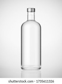 Vodka bottle on white background
