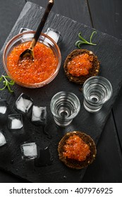 Vodka And Red Caviar