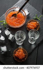 Vodka And Red Caviar