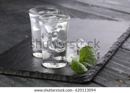 Vodka in shot glasses