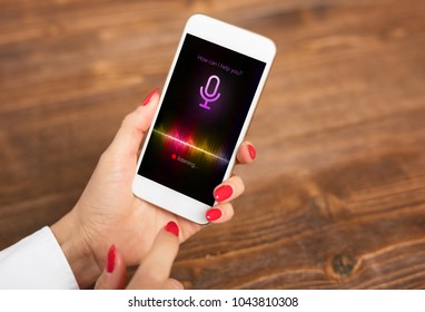 Voice assistant concept on mobile phone