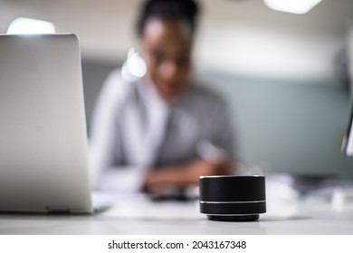 Voice Assistant Wireless Speaker Tech In Office