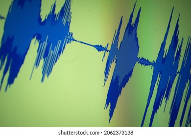 Voiceover Studio Voice Actor Dialogue Recording Audio Sound Wave On Computer Screen Program.