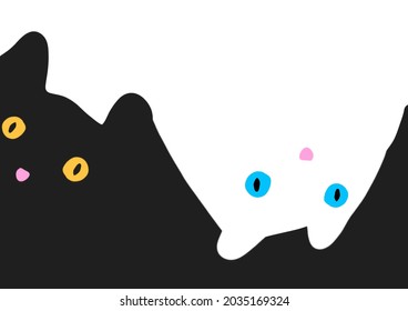 Void cat and White cat, YinYang twins are real here - Shutterstock ID 2035169324