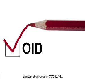 Void message and red pencil