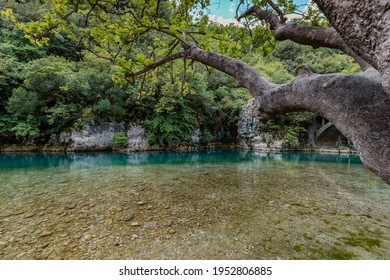 Voidomatis River Near Papingo Bridge In Pindus Mountains, Greece