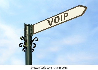 VOIP WORD ON ROADSIGN