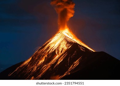 Volcan de Fuego volcano from Acatenango volcano