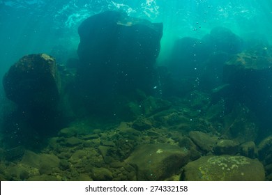 The Volcanic Activity Underwater Of Manuk Island Volcano