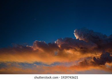 Volcanic Ash Cloud At Sunset