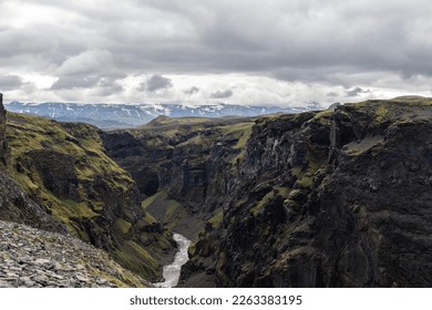 Volcanic canyon in Iceland near Emstrur on the Laugavegur trail - Powered by Shutterstock