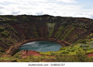 Kerið,a Volcanic Crater Lake On Iceland