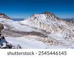 Volcanic crater of Mount Aragats, Northern summit, at 4,090 m , Armenia.