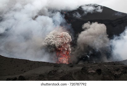 Volcanic Eruption - Mount Yasur - Tanna Island Vanuatu. This Volcano Is One Of The Worlds Most Accessible And Is A Popular Tourist Destination In The South Pacific Nation Of Vanuatu.