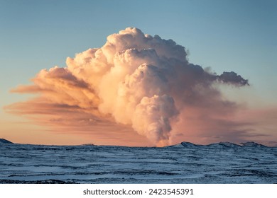 Volcanic eruption on the Reykjanes Peninsula in Iceland on February 8, 2024. - Powered by Shutterstock