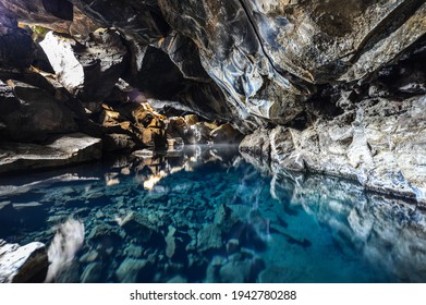 Grjótagjá Volcanic Hot Springs Cave, Near Reykjahlid, Mývatn, North Iceland.
