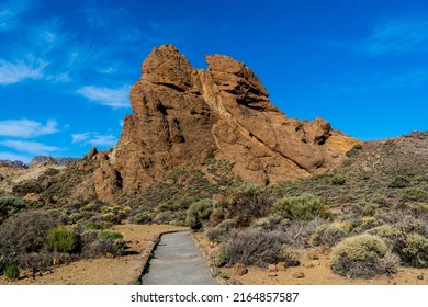 Volcanic Landscape On Roques De Garcia Trail, Teide National Park, Tenerife, Spain