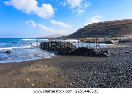Volcanic rock beach in Fuerteventura, Canary Islands, Spain