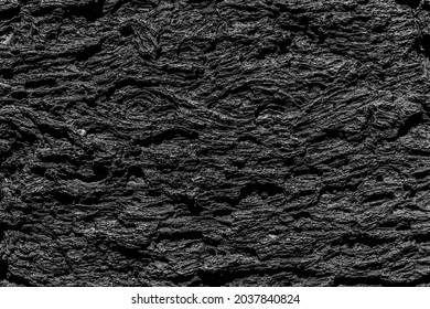 Volcanic Rock Relief Structure Black Lava Background Texture.