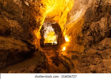 volcano cave Cueva de los Verdes in Lanzarote - one of Canary island