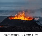 Volcano eruption in Iceland in  summer 2023