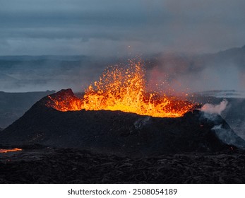 Volcano eruption in Iceland in  summer 2023 - Powered by Shutterstock