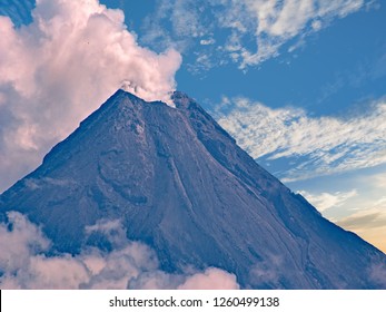 Volcano At Legaspi Philippines Spewing Smoke