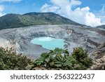 Poás Volcano, It is located in the province of Alajuela, Costa Rica, is a 2,697 meter (8,848 ft) active stratovolcano in central Costa Rica. It has erupted 40 times since 1828.