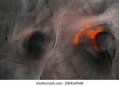 Volcano Region In Iceland Drone Shot