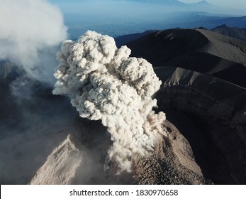 Volcano Semeru Eruption Drone View