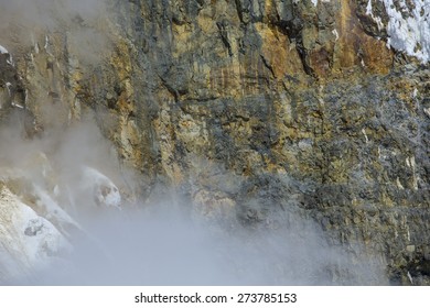 Volcano and Volcanic Rock With Steam Brown Texture
